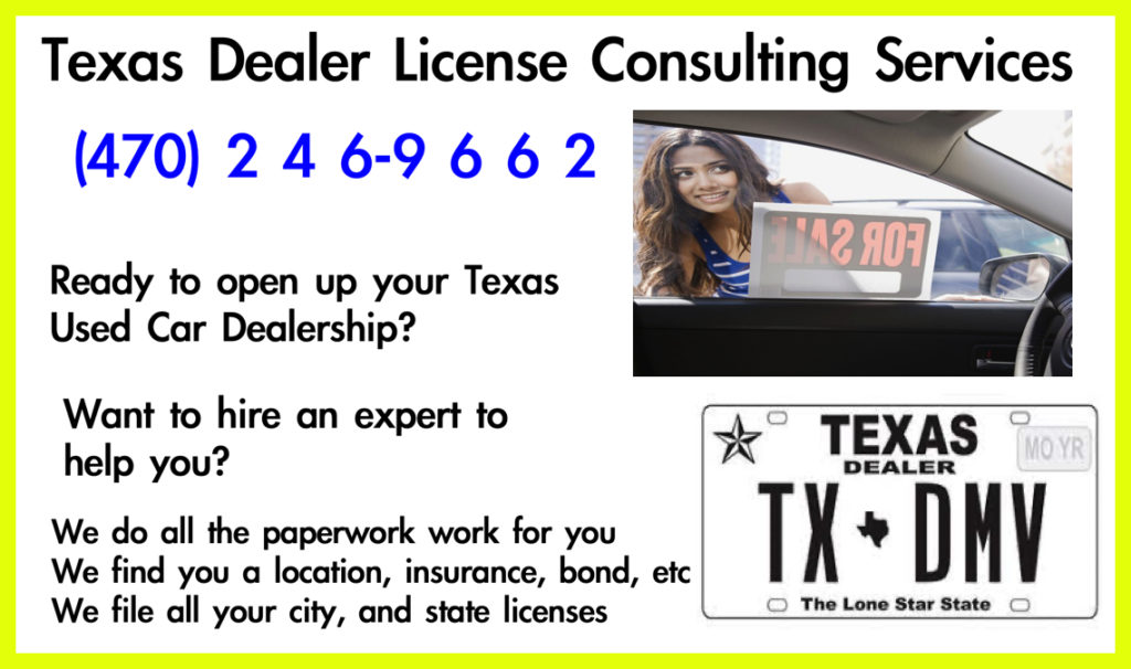 Texas Used Car Dealer Consulting Services